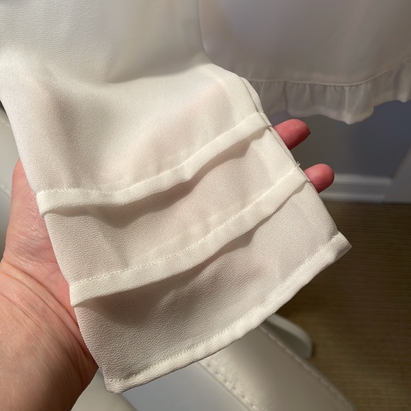 Elodie Women’s Cream Long Sleeve Sheer Top - size Large - Picture 3 of 9